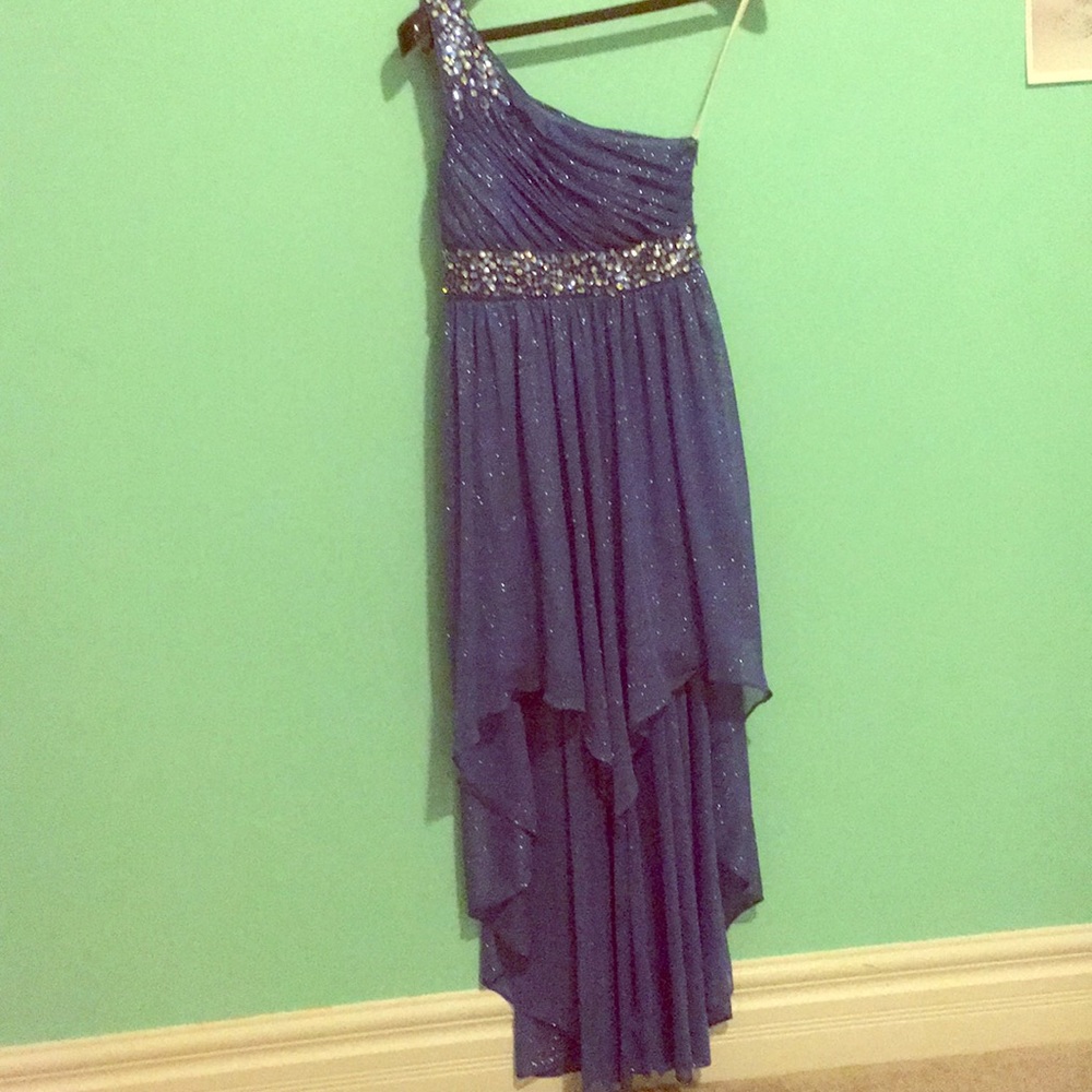 Blue one shoulder high to low - Picture 1 of 3